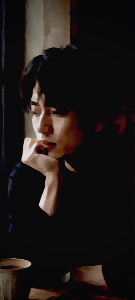 肖像画モードで撮影した油彩風の写真